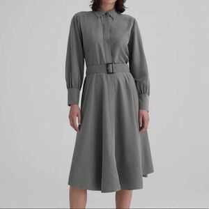 club monaco perdeta dress CLUB MONACO Jade Green Pleated Faux Wrap Woven Cocktail Mini Dress 4 US = S